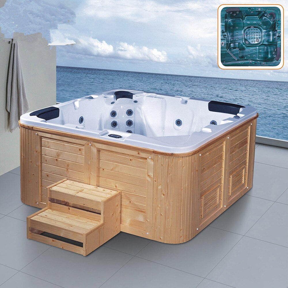 Outdoor Whirlpool Swimming Pool Acrylic Hydromassage Surfing Stepped Outdoor SPA Hot Tub
