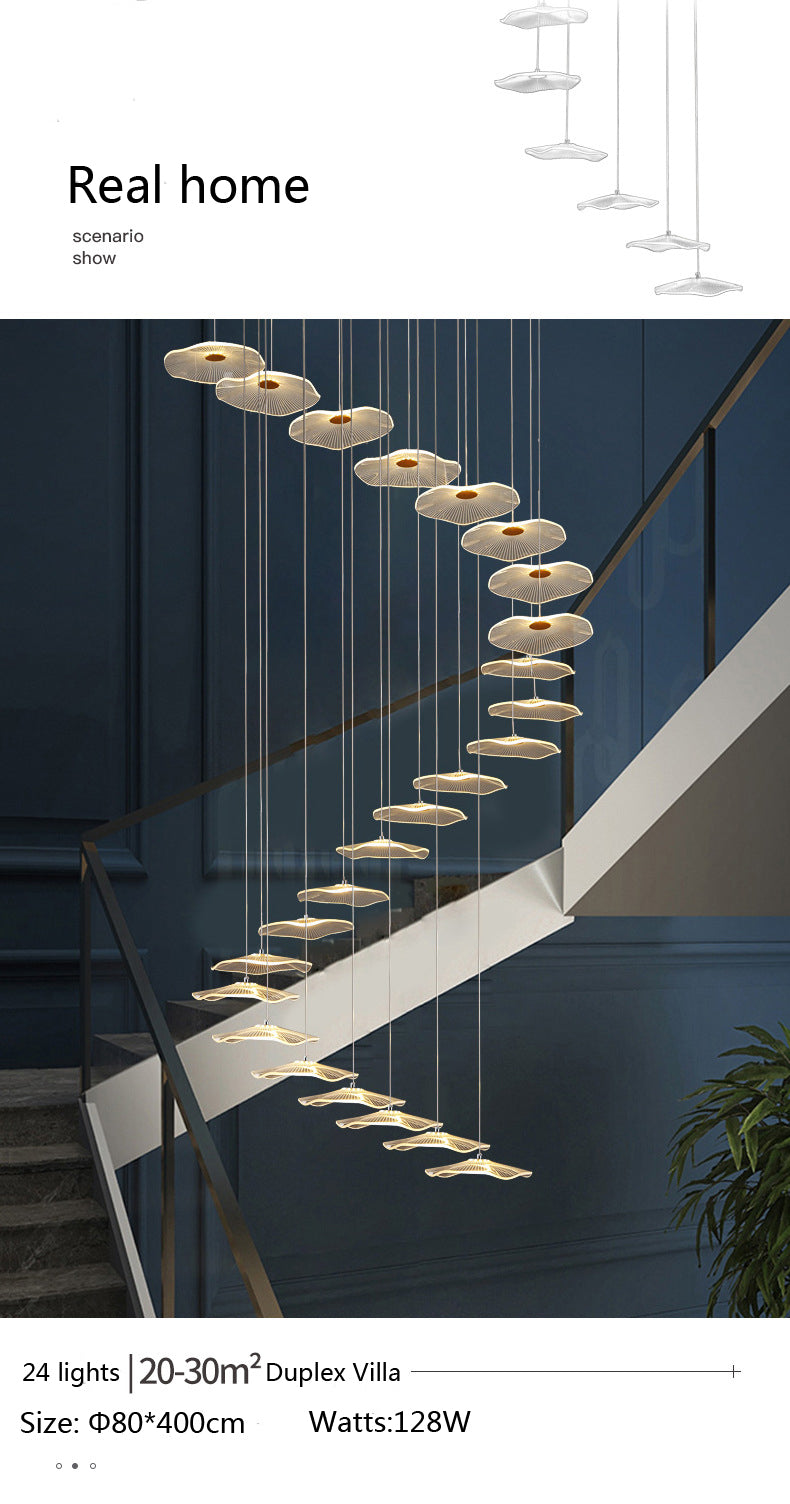 Lampe suspendue bulle LED feuille de Lotus, lampe suspendue en acrylique