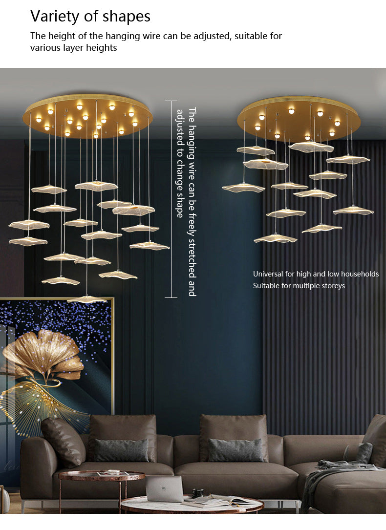 Lampe suspendue bulle LED feuille de Lotus, lampe suspendue en acrylique