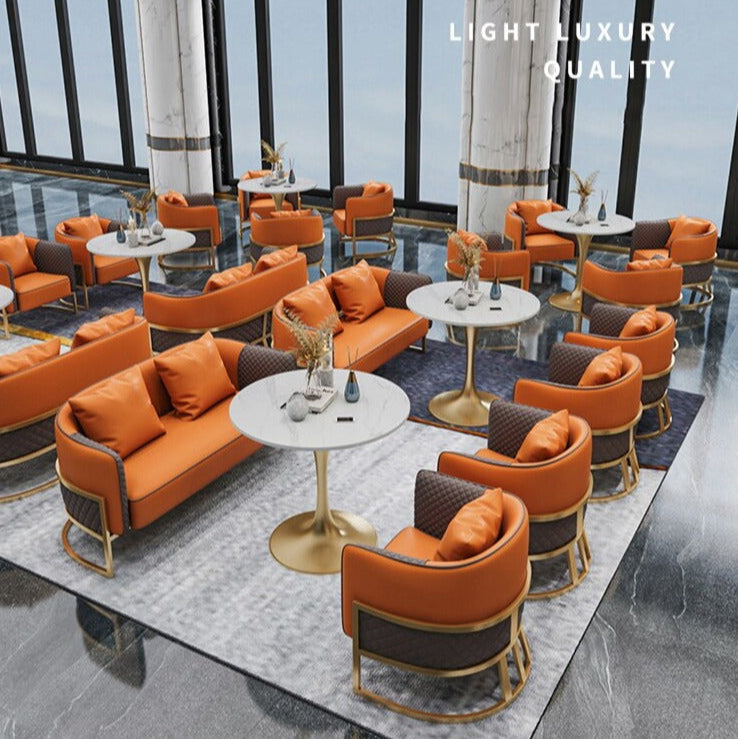 Sofa Sets Nordic Living Room Hotel Lobby Leisure Table Sets 