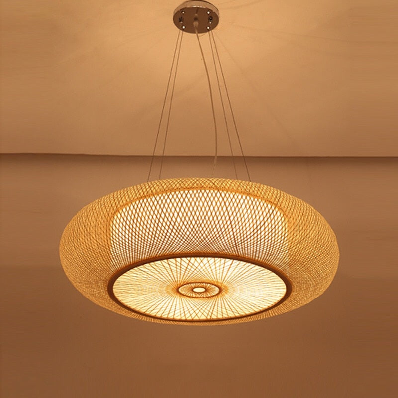 Pendant Light Bamboo Hanging Cover Wood Pendant Lights