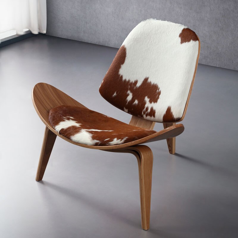 Panton Shell Lounge Chair - Genuine Leather, Wood, Customizable