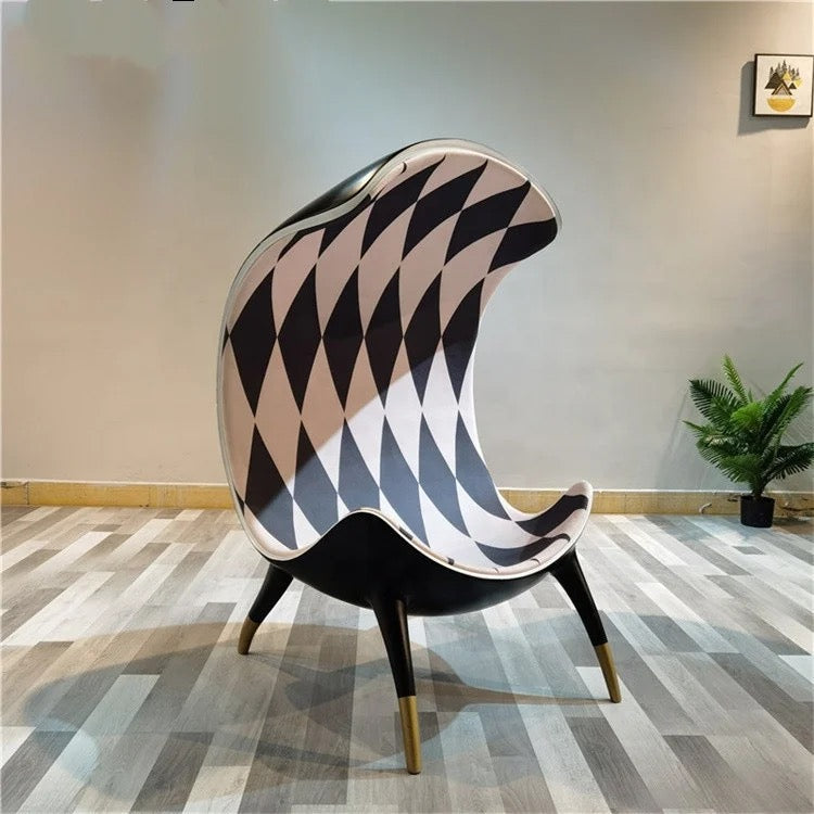 Chaise à oreilles en cuir, Design de luxe, chaise d'appoint de salon, mobilier de bureau et de maison