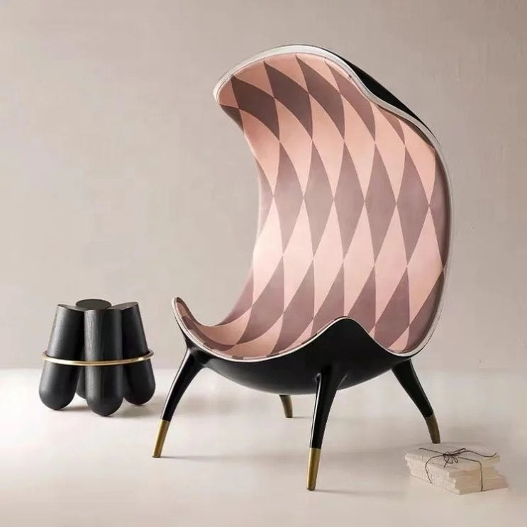 Chaise à oreilles en cuir, Design de luxe, chaise d'appoint de salon, mobilier de bureau et de maison