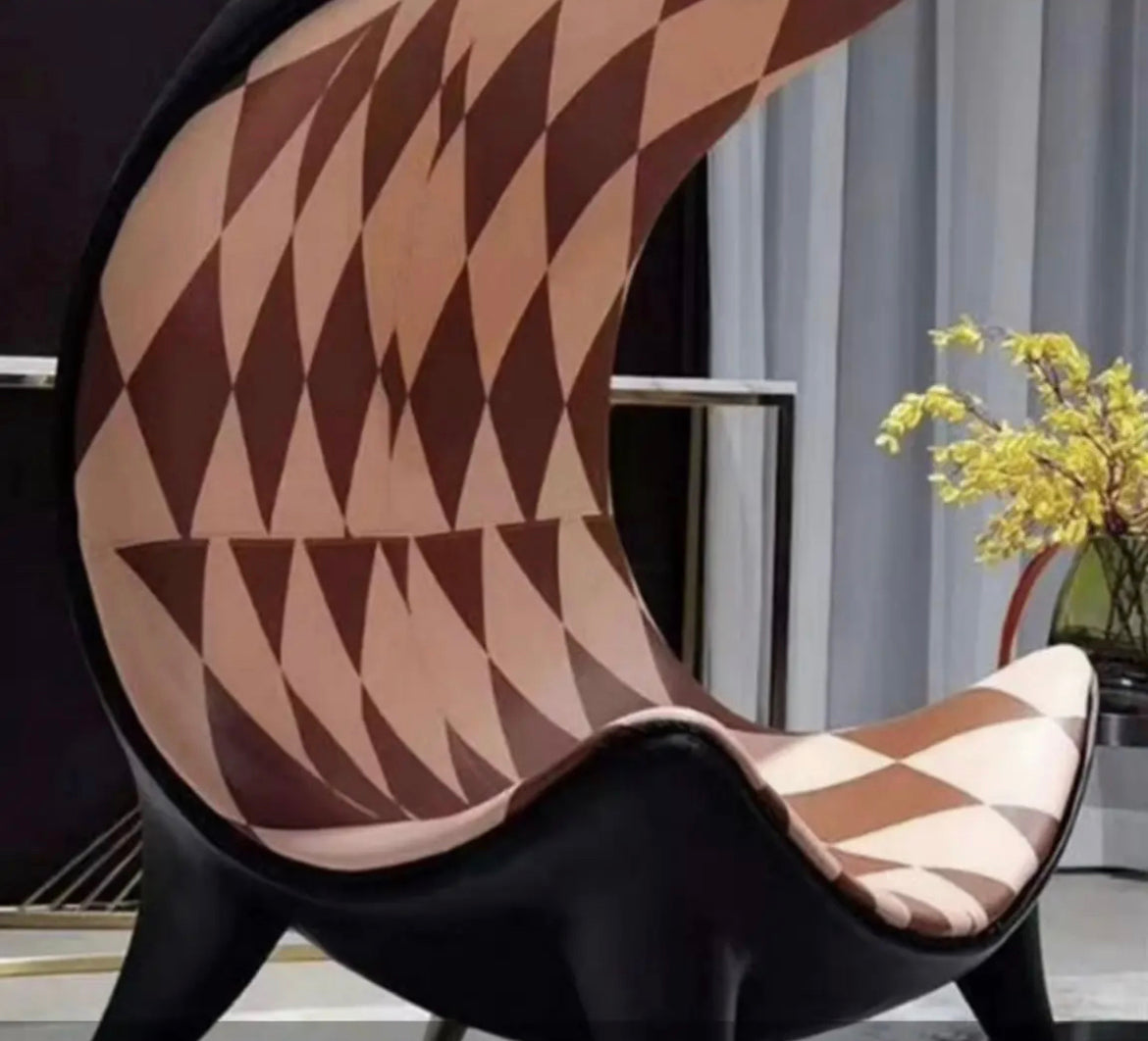 Chaise à oreilles en cuir, Design de luxe, chaise d'appoint de salon, mobilier de bureau et de maison