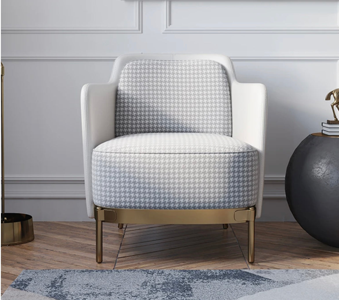 Designer Leisure Armchair, Stainless Steel Modern Lounge Chair