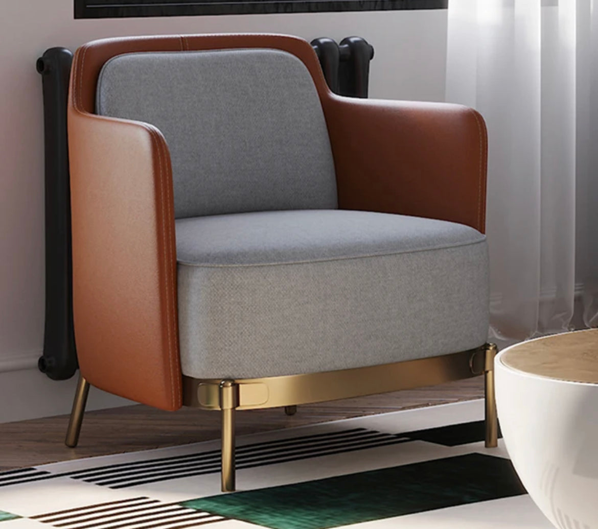Designer Leisure Armchair, Stainless Steel Modern Lounge Chair