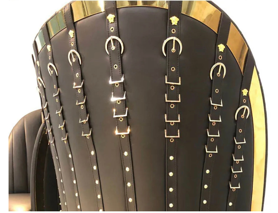 Designer d'intérieur nouveau Design chaise à oreilles de luxe en cuir véritable chaises de loisirs noires 
