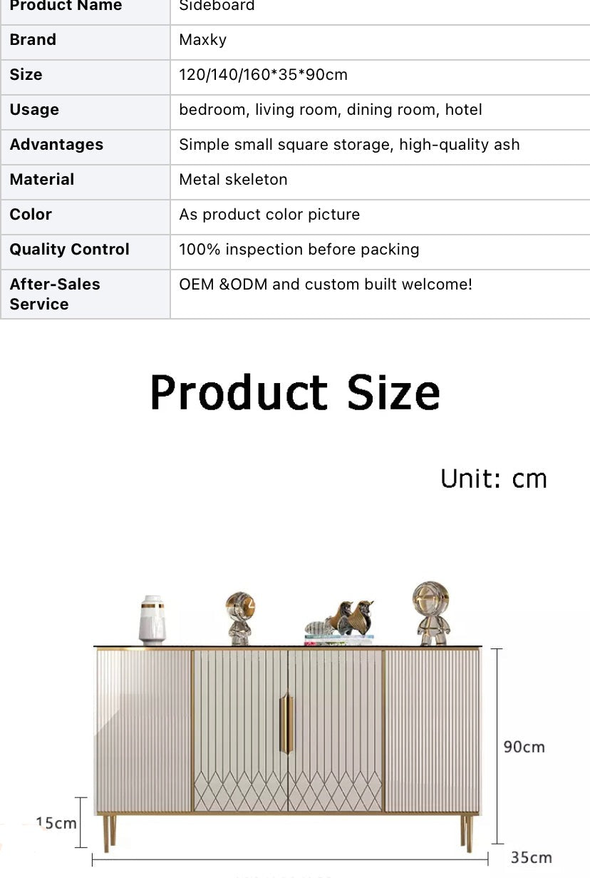 Buffets Light Luxury Modern Slate Sideboard Living Room Golden Console Storage Cabinets