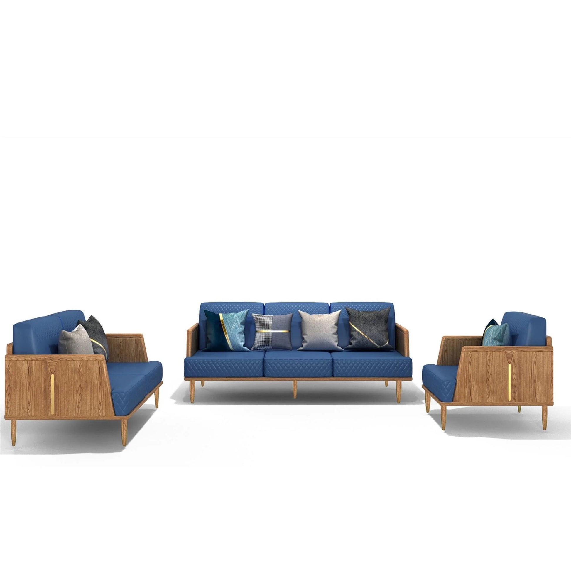 L Shaped Genuine Leather PU Sofa Sectional Corner 7 Seater Sofa Set