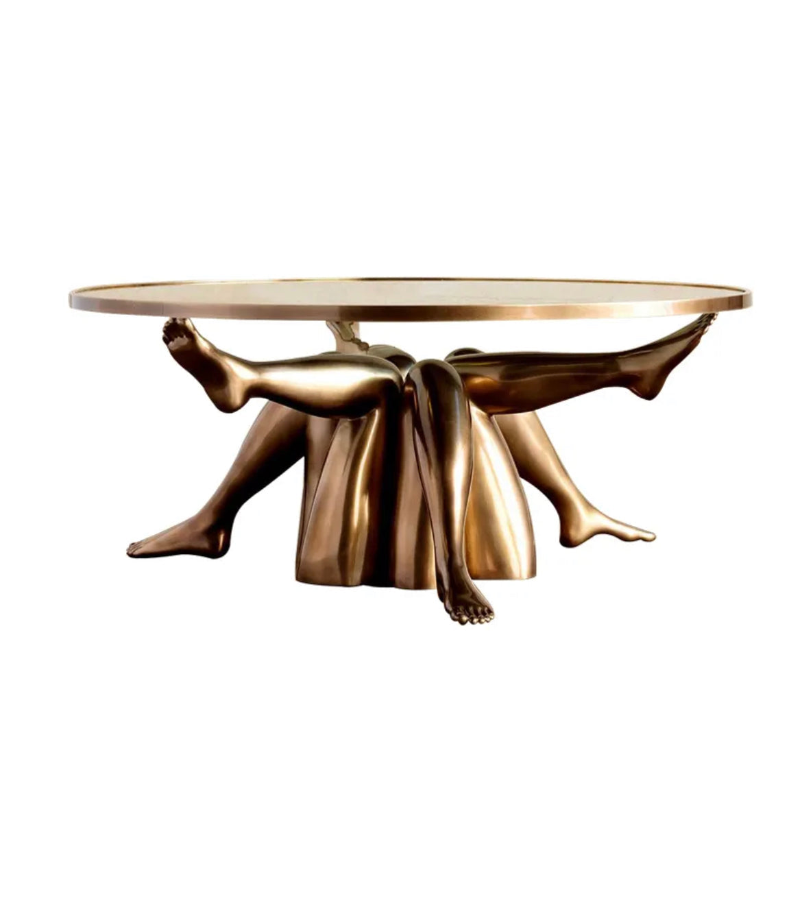 Art Glass Center Table Living Room Unique Nordic Design Coffee Table Glass Top Golden Legs Table 