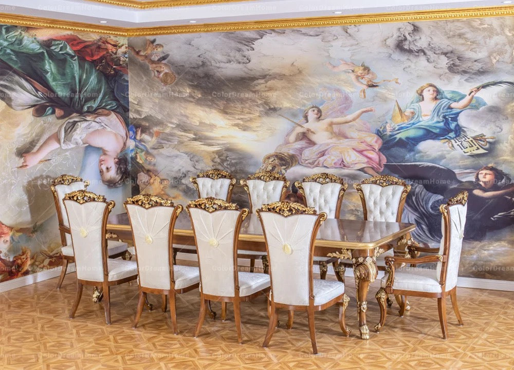 Dining Room Furniture Royal Baroque Design French Antique 10 Seater Dining Table Set