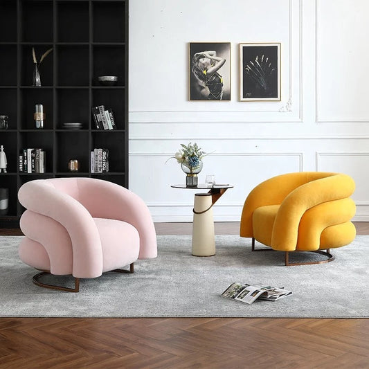 Armchair Boucle Accent Sessel Single Sofa Velvet Leather Floor Lounge Chair