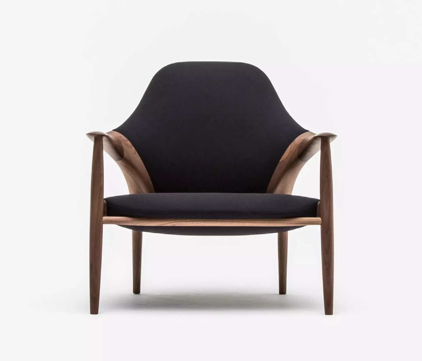 Luxury Walnut Chaise Lounge Chair, Modern Single Armchair for Living Room