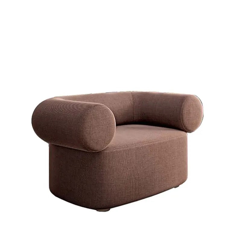 Modern Red Velvet Reclining Armchair, High-Quality Barrel Lounge Chair