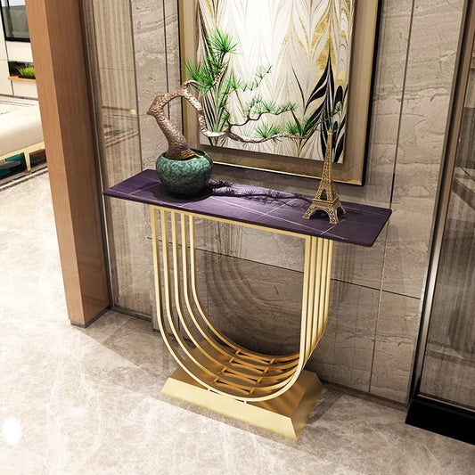 Console Table Custom Design Gold White Black Purple Marble, Wall Tables