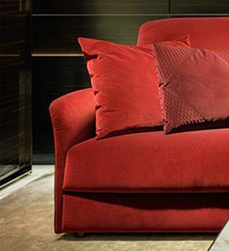 3 Seater Red Velvet Sofa Living Room Estilo European Luxury Furniture 