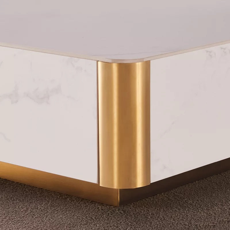 TV Lowboard Living Room Nordic Luxury Marble Top TV Stand Modern Solid Wood Set