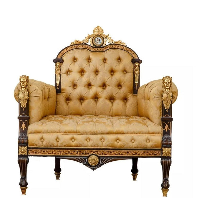 Sofa 1 Seater Noble Single Seat Sofa Unique Baroque Design Luxury Royal Furniture Sofa Set