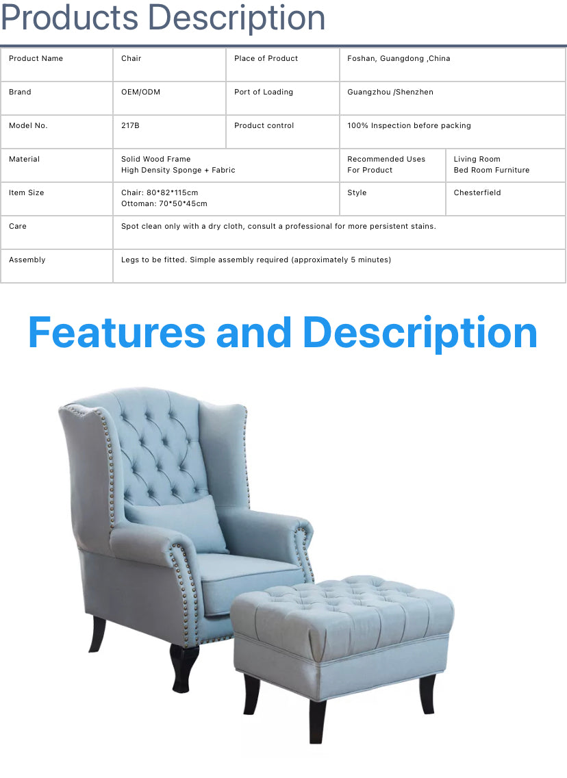 Winter's Chesterfield High Back Chair, Leather Fabric Lounge Sessel