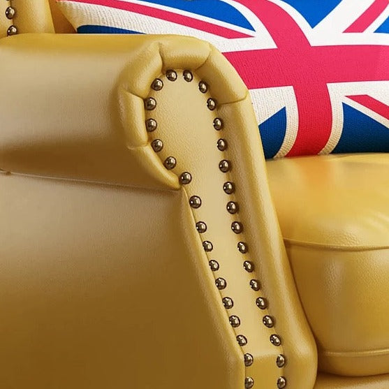 Winter's Chesterfield High Back Chair, Leather Fabric Lounge Sessel