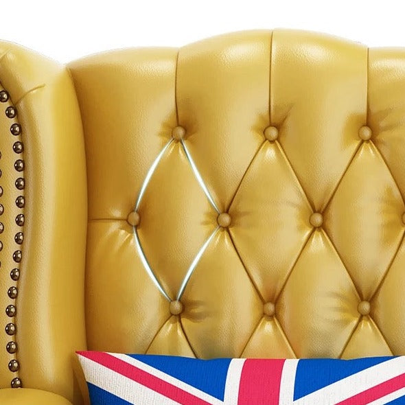 Winter's Chesterfield High Back Chair, Leather Fabric Lounge Sessel