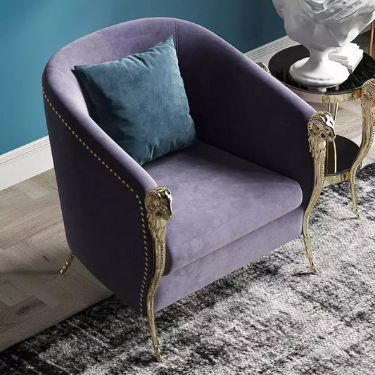 Vintage Mid Century Leather Lounge Chair, Modern Baroque Armchair with Storage