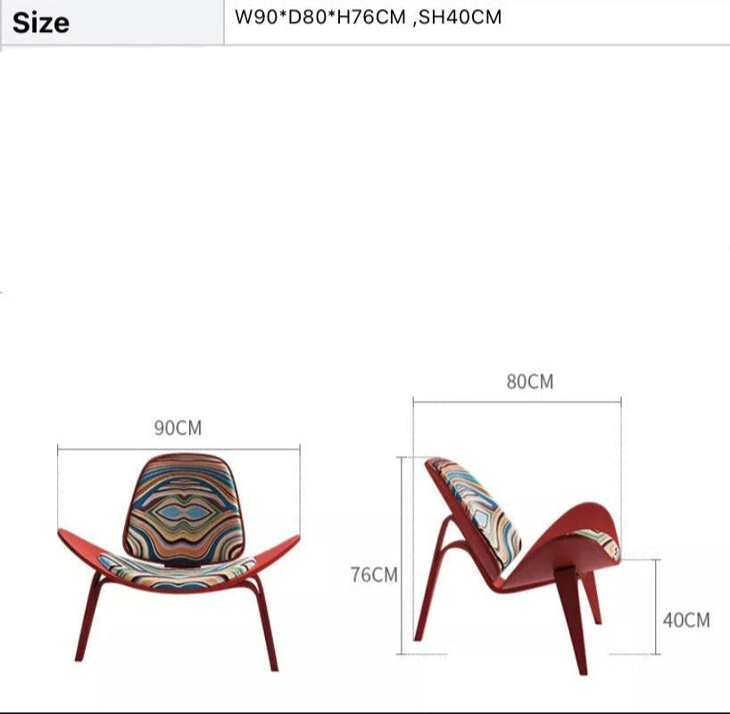 Panton Chair Three Legged Walnut Shell Leather Office Living Room Leisure Chair