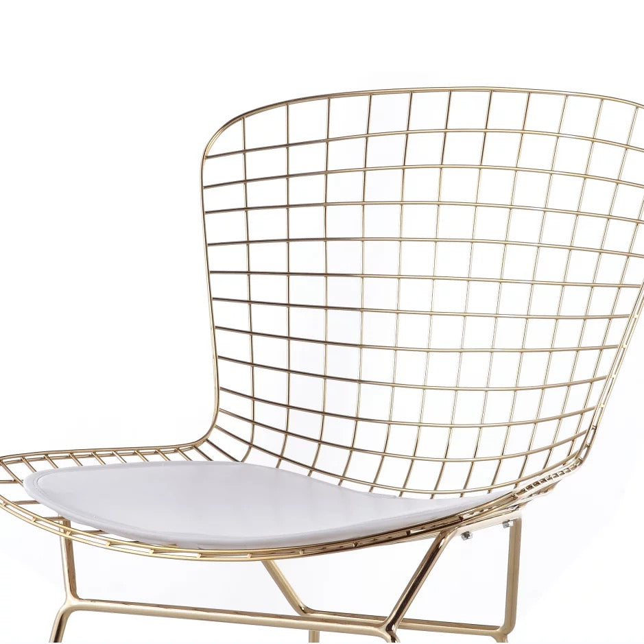 Gold Stainless Steel Dining Chair - PU Leather, Modern