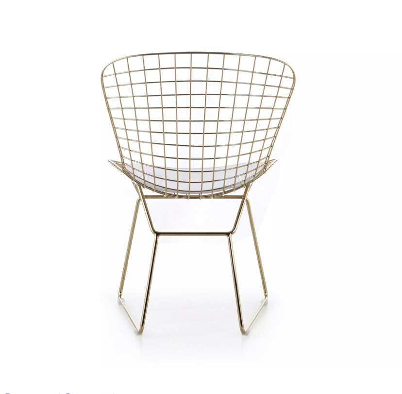 Gold Stainless Steel Dining Chair - PU Leather, Modern