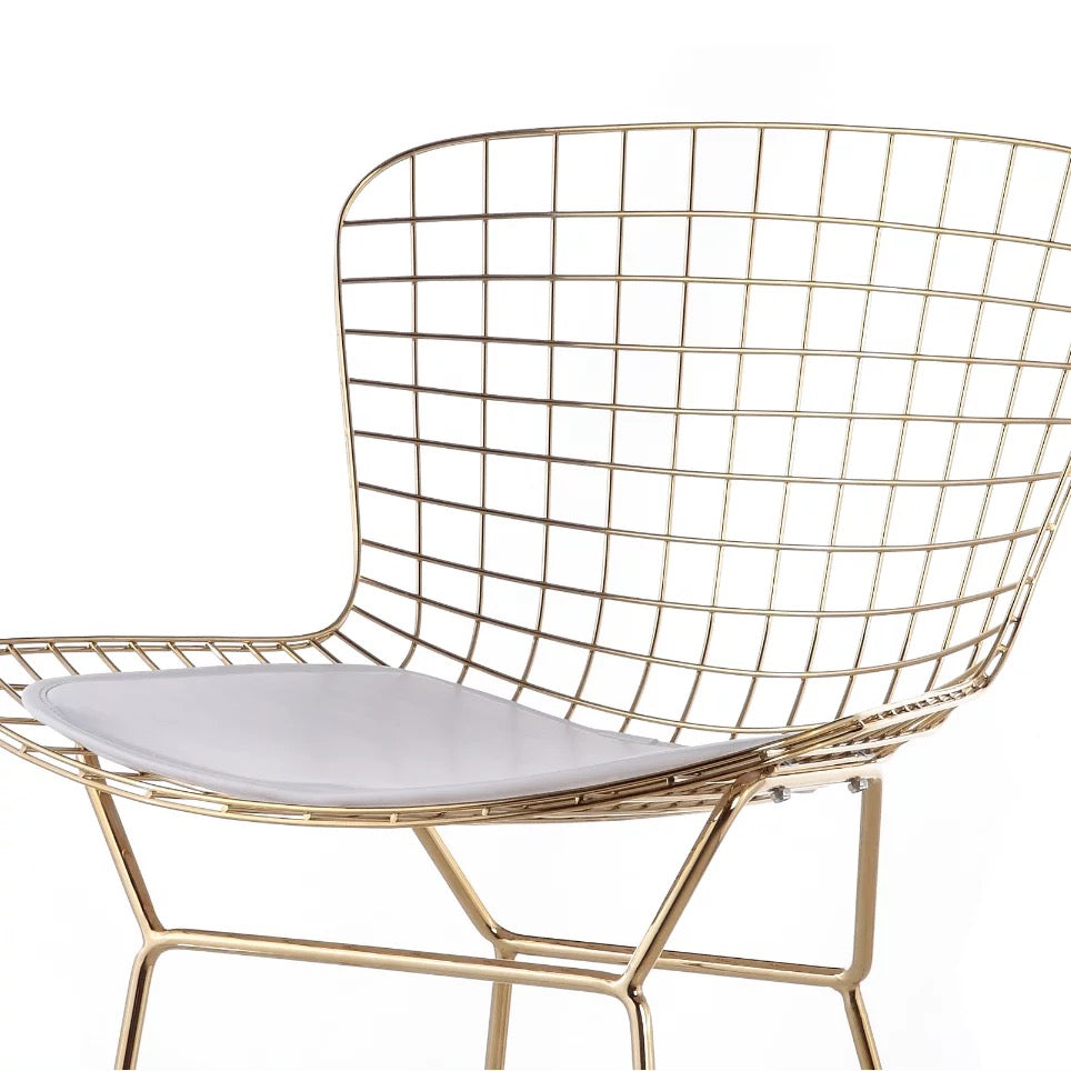 Modern Gold Bar Stool - PU Leather, Classic Dining Chair