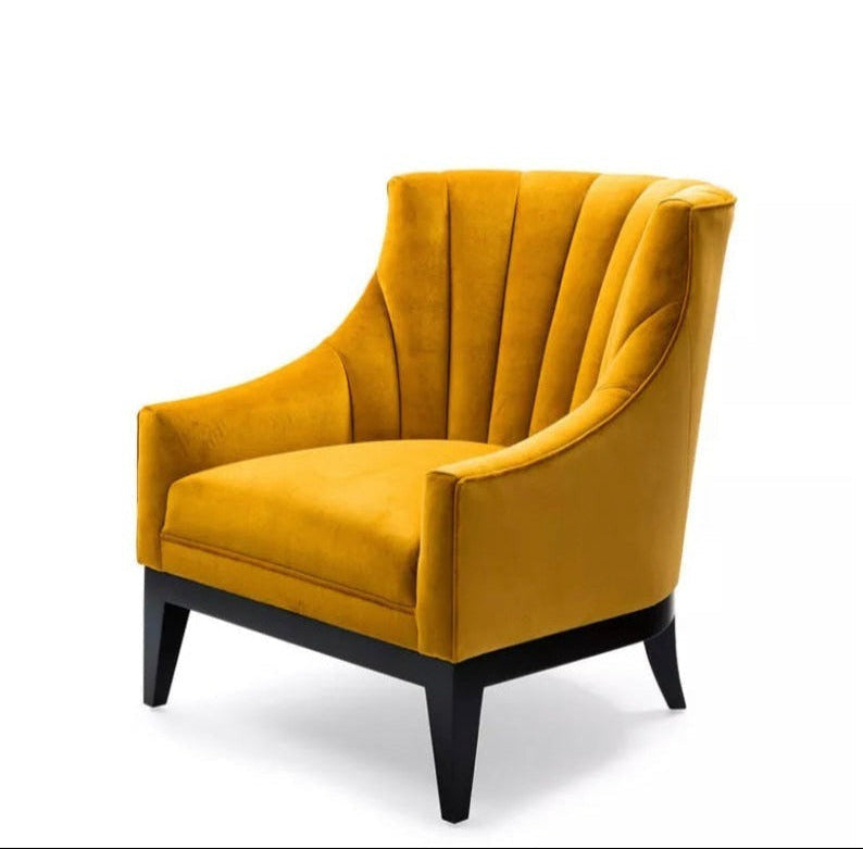 Wing Chair New Velvet Fabric Single Sessel Living Room Modern Leisure Solid Wood Wing Chairs