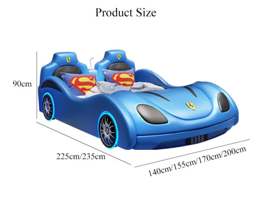 Kids Beds Set Modern Race Car Bed Children Luxury Kinder Bett Wooden Leather Kids Car Bed
