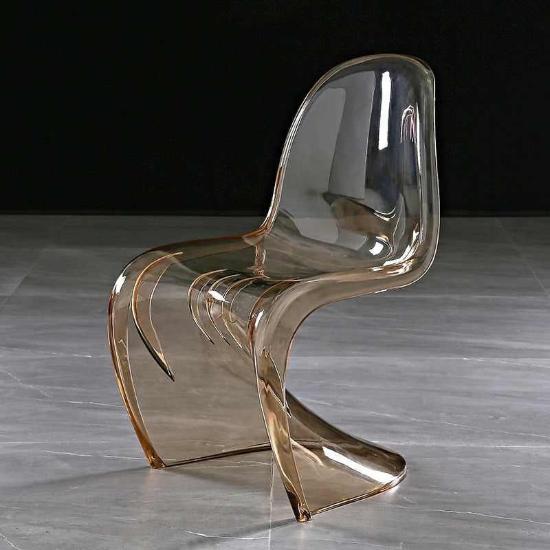 Pandong S-Type Dining Chair - Plastic, Stackable, Modern Design