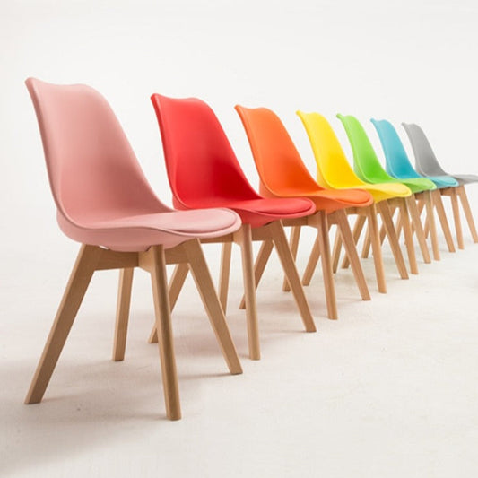 Round Chair Home Modern Simple Casual Plastic Solid Wood Round Chairs