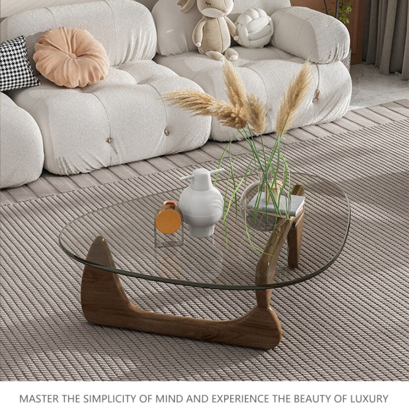 Nordic Minimalist Transparent Glass Coffee Table - Light Plexiglass Accent Table