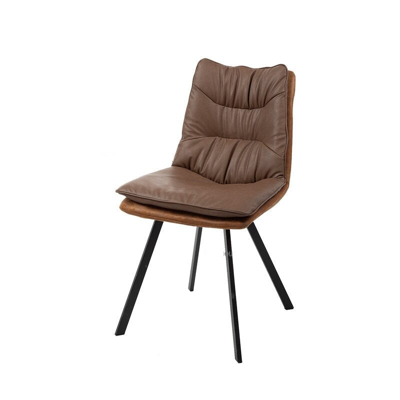 Round Chair Nordic Leather Light Soft Dining Table Round Chairs