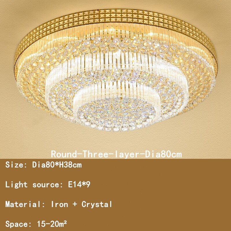 Light Luxury LED Cake Ceiling Light Round Rectangular Multilayer  Ceiling Lights